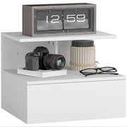 Comodino a sospensione con cassetto e ripiano aperto ¨C zephmum ¨C Bianco, 39.8x35x31.6 cm