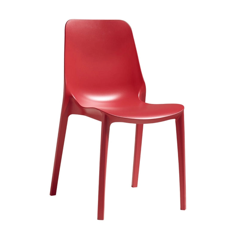 SET 6 SEDIE GINEVRA TECNOPOLIMERO SCAB DESIGN - Rosso Geranio 42