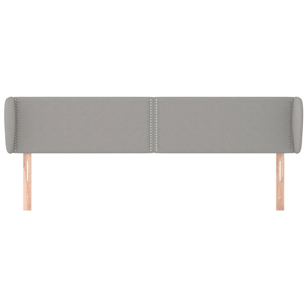 Testiera ad Orecchio Grigio Chiaro 183x23x78/88 cm in Tessuto