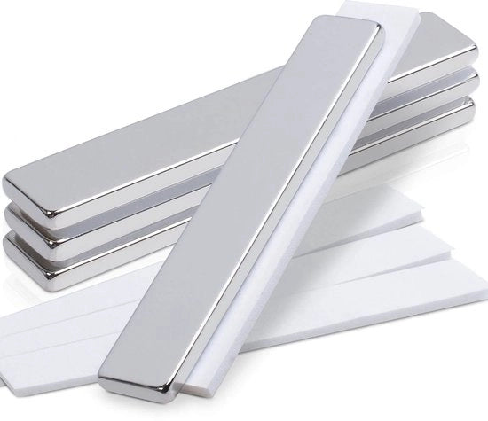 Magnetici Neodymium Extra Forti, 60x10x3mm Magnetici Rettangolari Magnetici Forti per Frigoriferi Magnetici Adesivi Magnetici Autoadesivi Forti per Tabella Magnetica Cucina 4 Pezzi