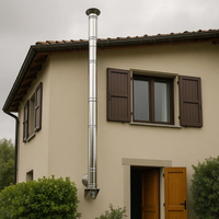 Elemento lineare doppia parete Ø 180/230 mm sp. 0,5 mm h. 500 mm canna fumaria