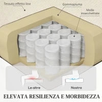 Poltrona Alzapersona Elettrica Reclinabile con Telecomando e Tasca in Tessuto, Beige