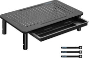Sedia per Monitor con Alimentazione - Elevatore per Monitor PC con Piattaforma a Maglia - Organizzatore per Ufficio per Laptop Computer iMac Stampante - 20KG Portata di Alzamento per Laptop Elevatore