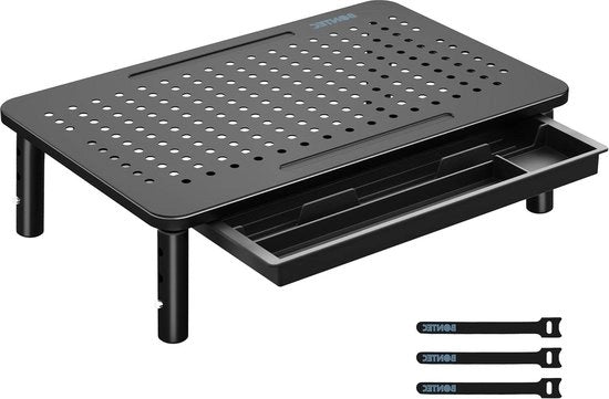 Sedia per Monitor con Alimentazione - Elevatore per Monitor PC con Piattaforma a Maglia - Organizzatore per Ufficio per Laptop Computer iMac Stampante - 20KG Portata di Alzamento per Laptop Elevatore