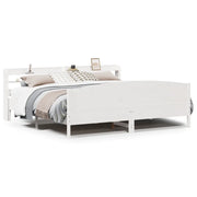 Letto matrimoniale | Letto per adulti | Giroletto senza Materasso Bianco 200x200 cm Legno Massello Pino