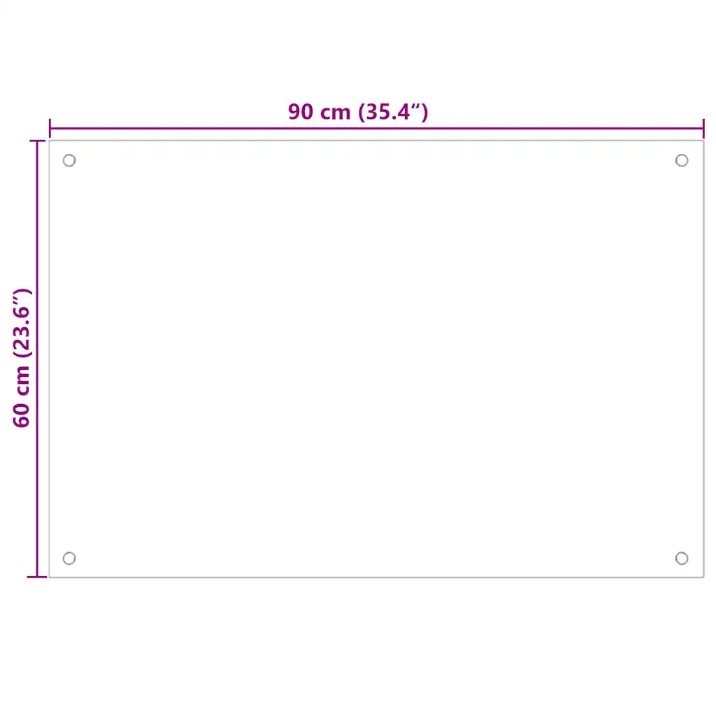 Paraschizzi da cucina bianco con protezione decorativa 90 x 60 cm in vetro temperato bianco 02_0046324