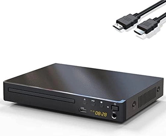 Letto DVD con ingresso HDMI - Lettore DVD con connessione HDMI - Lettore DVD HDMI - Lettore DVD portatile - Nero - 0,98kg