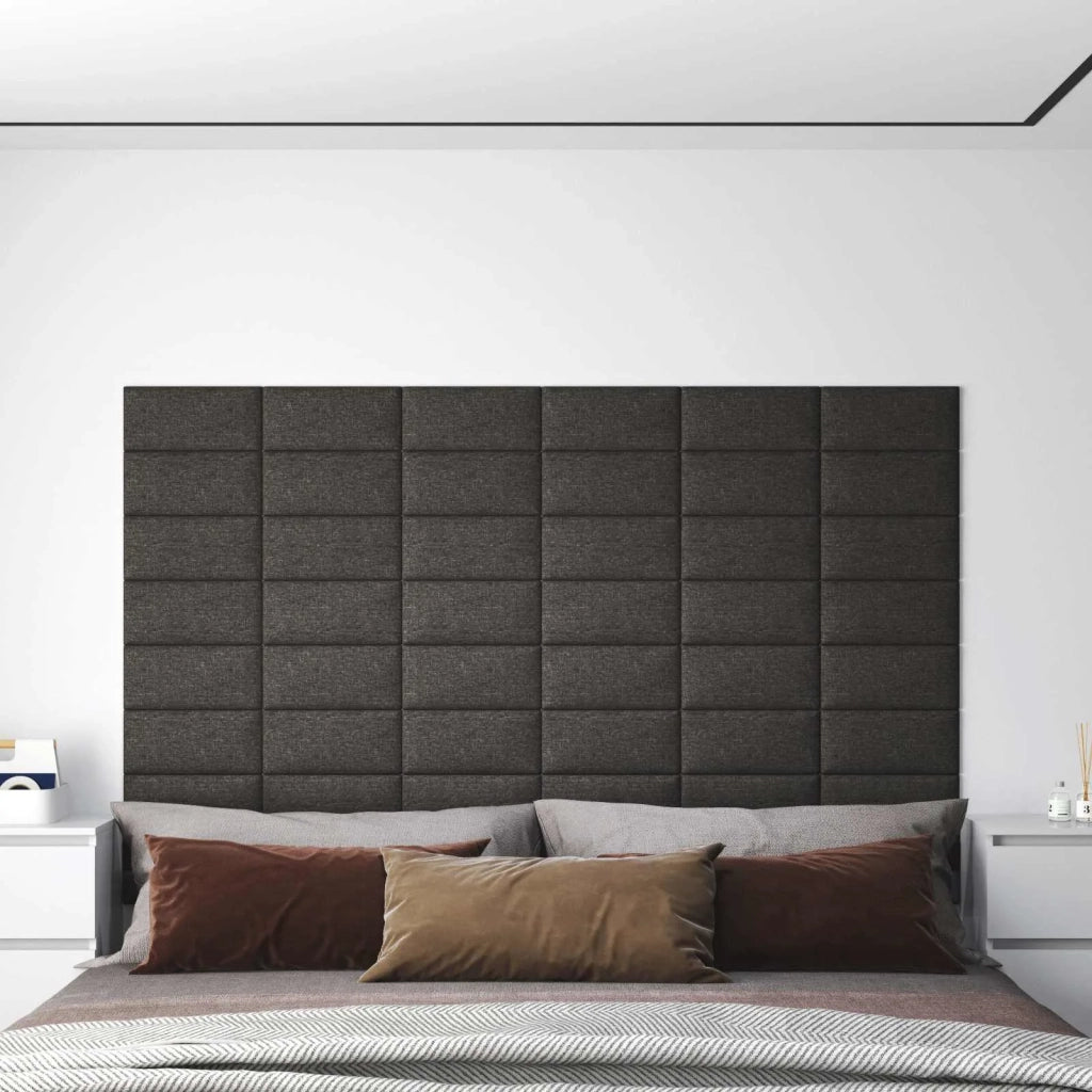 Testiera | Testata da Parete 12 pcs Grigio scuro 30 x 15 cm Tessuto