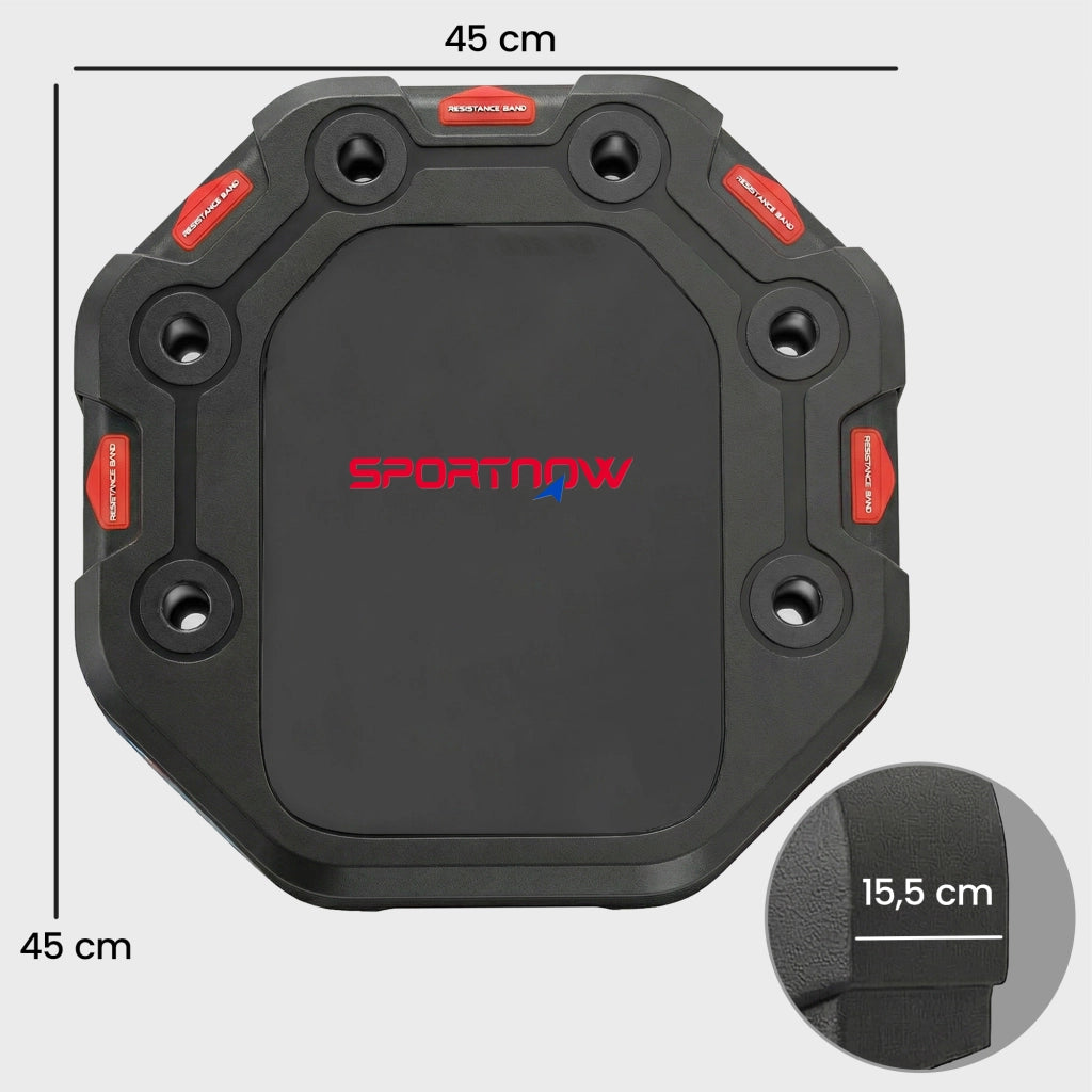Tavolo per esercizi 7-in-1 regolabile ¨C Minimal ¨C con bande di resistenza e ruote