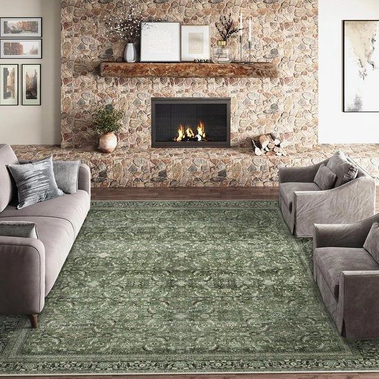 Tappeto vintage per soggiorno 300x400cm, tappeti per soggiorno, camera da letto e sala da pranzo, tappeti con superficie antiscivolo, tappeto lavabile, bassopoli, adatto anche per ufficio.