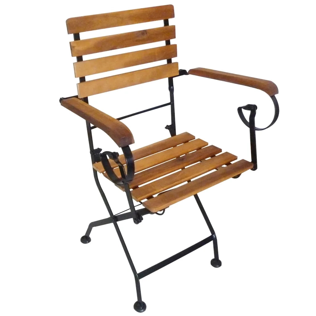 Sedie da Giardino Pieghevoli 4 pz in Acciaio e Legno Acacia cod mxl 8747