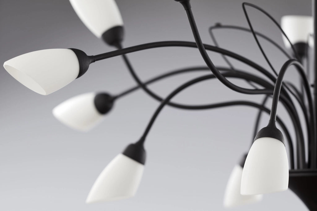 Lampadario GLORIOSA Jupiter nero opaco 15xG9 a catena