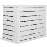 IDMarket - Copertura per climatizzatore 95 x 50 x 80 cm in metallo bianco, protezione per l'unità esterna della pompa di calore