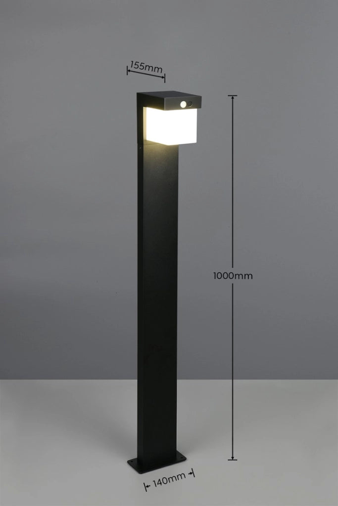 Paletto da giardino COLOMBO RL solare ibrido LED nero IP44