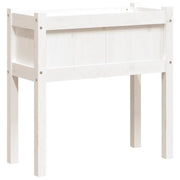 Fioriera | Cassetta per fiori | Vaso da Giardino con Gambe Bianca 70x31x70 cm Massello Pino