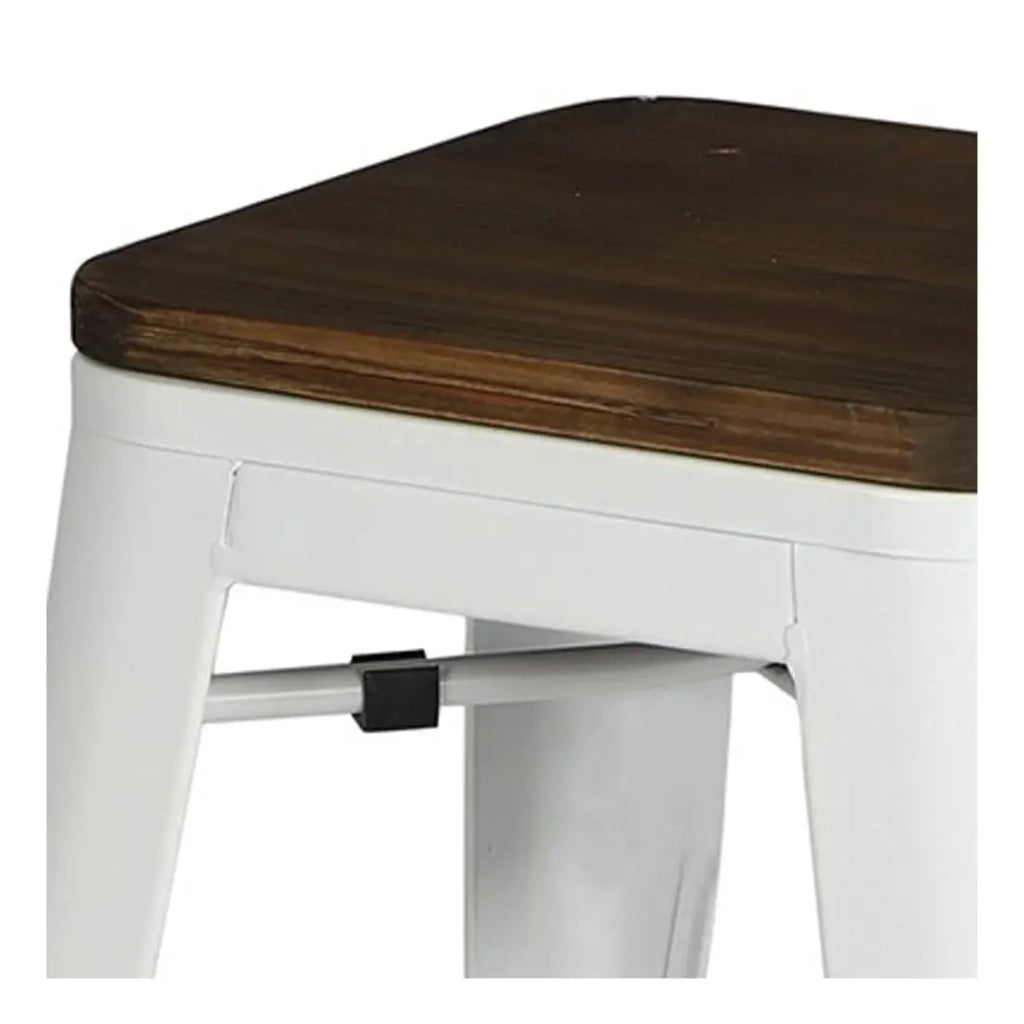 Set di 4 sgabelli in stile industriale in metallo, colore bianco opaco - Collezione FACTORY.