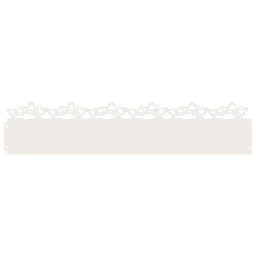 Bordure per prato 20 pcs Bianco 103 x 0,05 x 22 cm Acciaio