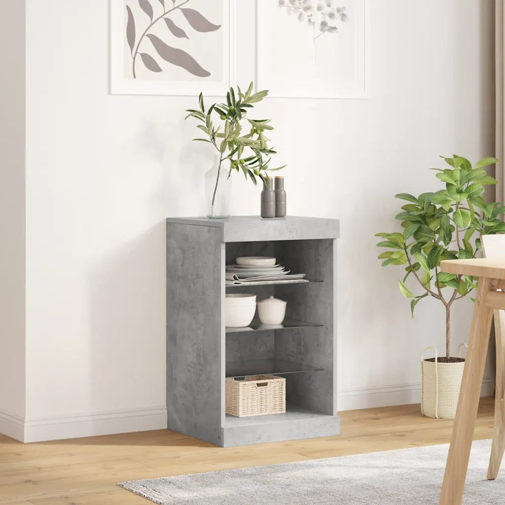 Credenza con Luci LED Grigio Cemento 41x37x67 cm 836724
