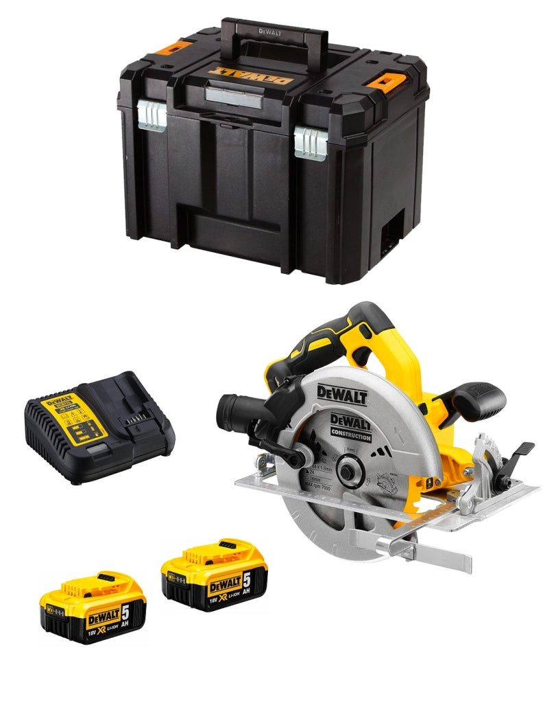 Sega Circolare DeWALT DCS570P2T (2 x 5,0 Ah + DCB115 + TSTAK VI)