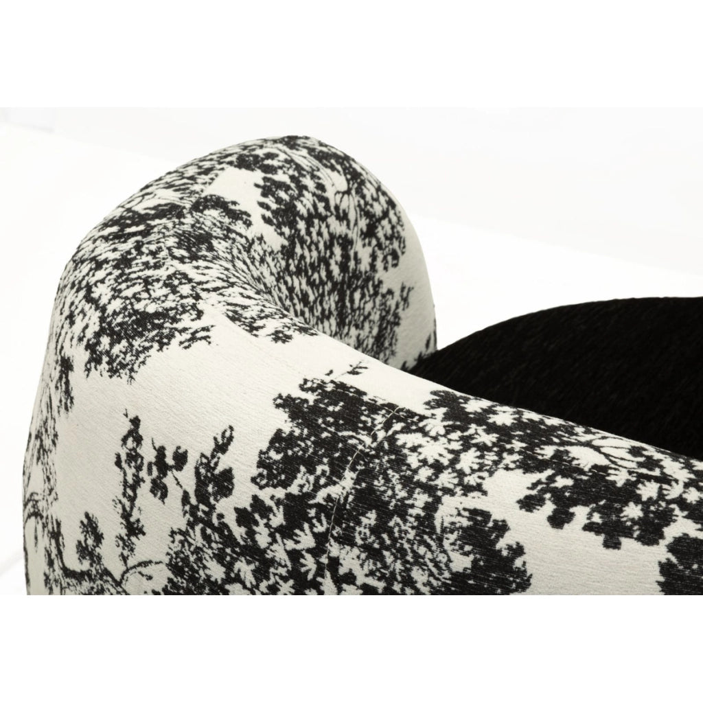Poltrona in tessuto bicolore bianco e nero