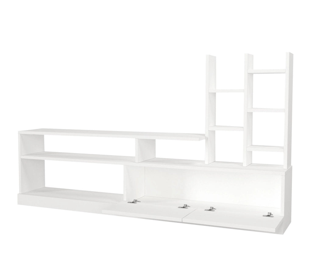 Porta TV in legno "Dolunay" - 164 x 25 x 91 cm - Bianco