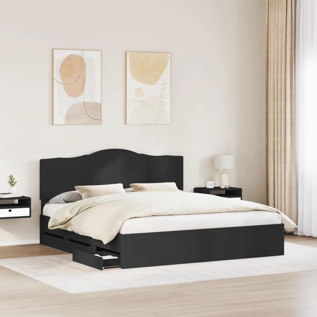 Struttura del letto Nero 180 x 200 cm Legno Ingegnerizzato