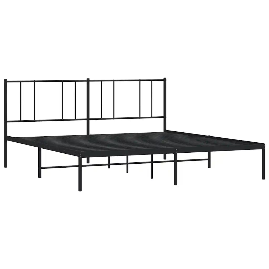 Giroletto con Testiera in Metallo Nero 193x203 cm 352486