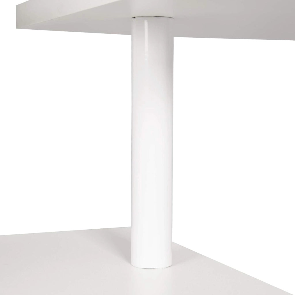 Tavolo con 2 Sgabelli Alti Set, Mobili da Bar Bancone con ripiano portaoggetti, Tavolo Alto con Sedia in Acciaio Legno per Cucina, Bianco