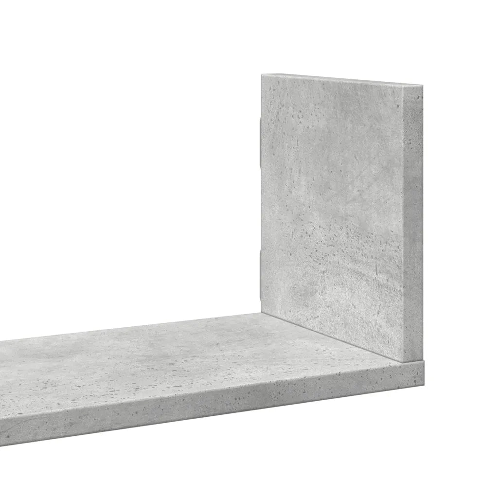 Mensole a Muro 2pz Grigio Cemento 58x18x18 cm in Truciolato