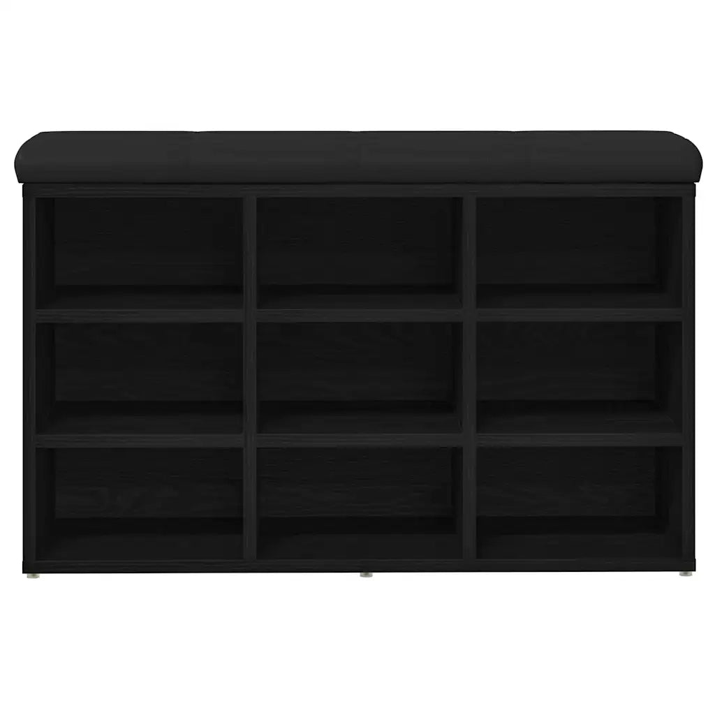 Panca per scarpe-Sgabello-Panca da Corridoio Nero 80 x 30 x 48 cm Legno multistrato