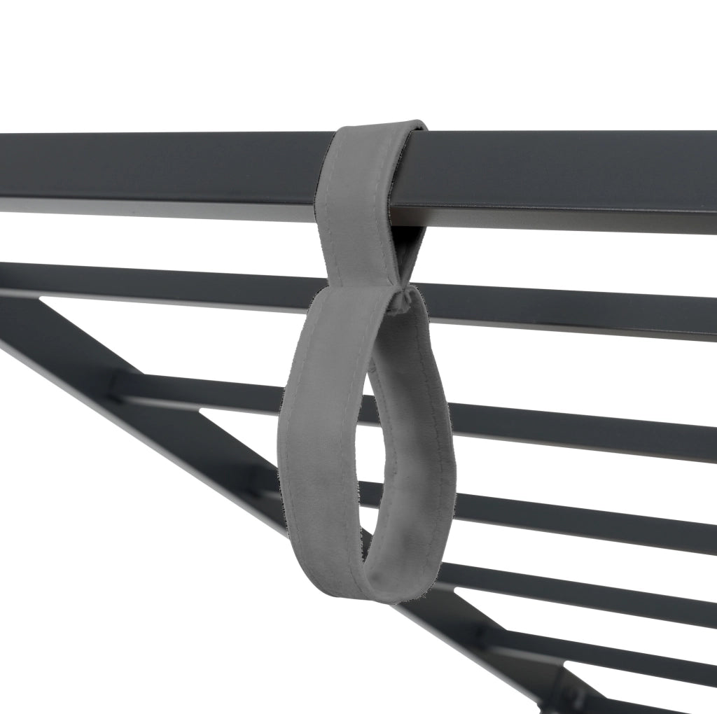 Letto daybed 90x200 cm in velluto grigio con contenitore idraulico; struttura in metallo