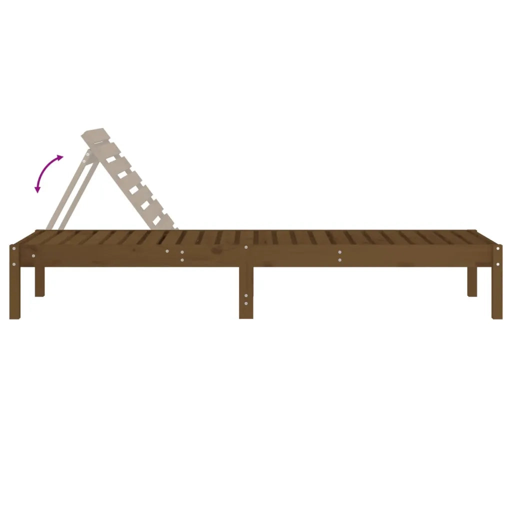 Lettino Prendisole Ambra 199,5x60x74 cm Legno Massello di Pino 825071