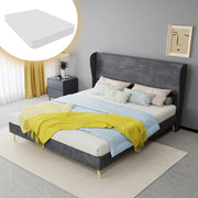 Letto Imbottito con Testiera Morbida ¨C MINIMAL ¨C Grigio, 160x200, con Materasso