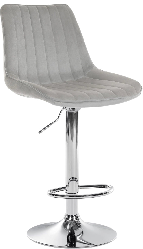 Sgabello Toni Velvet grigio,cromo