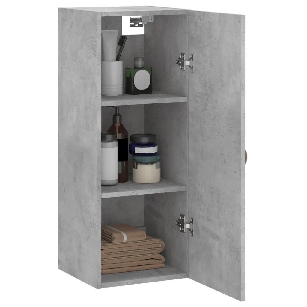 Mobile a Parete Grigio Cemento 34,5x34x90 cm 828832