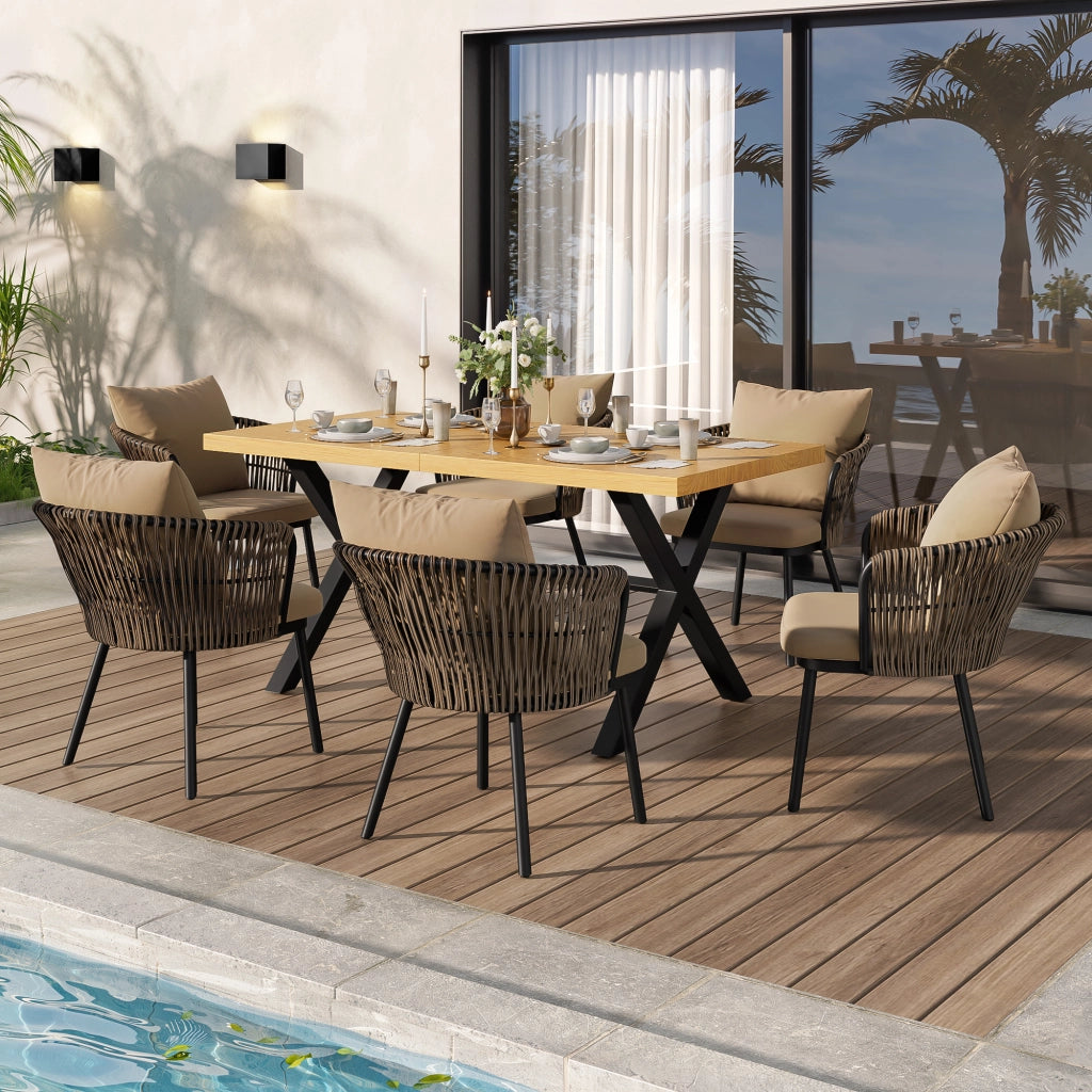 Set Salotto da Giardino in Rattan con Cuscini ¨C MINIMAL ¨C Polyrattan, Struttura in Metallo