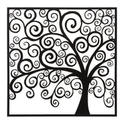Decorazione in Metallo Albero 1, Nero, Metallo, 100x1x100 cm