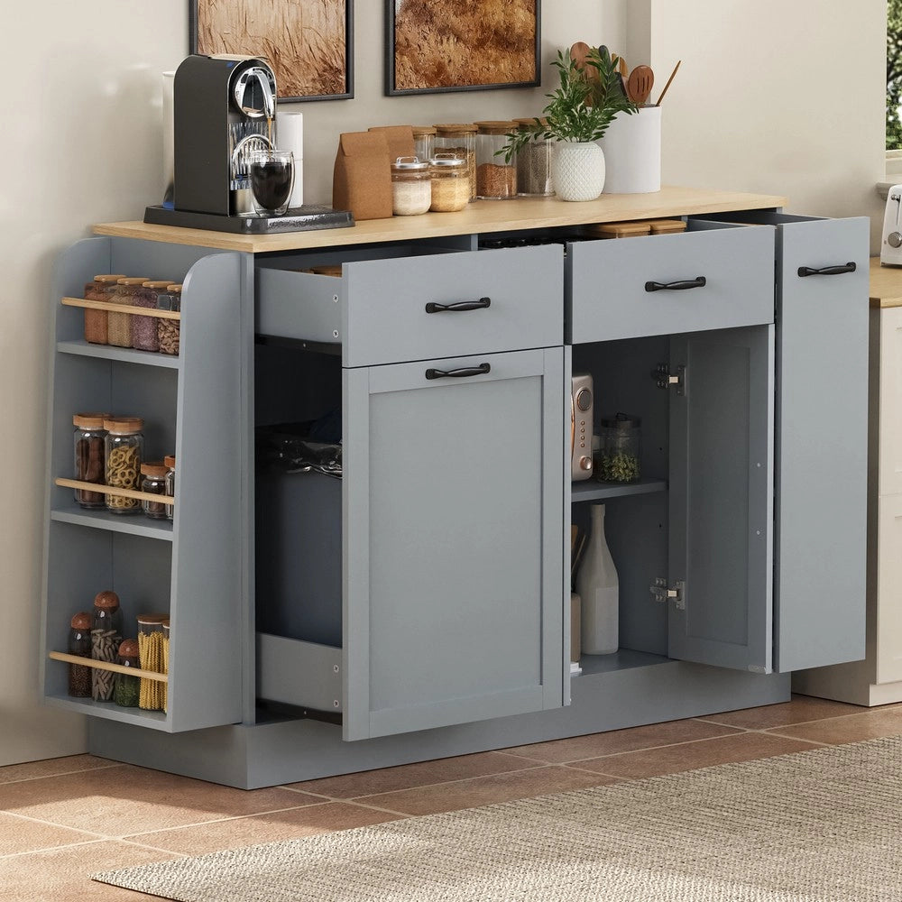 Credenza con Cassetti e Scomparto Rifiuti ¨C MINIMAL ¨C Grigio