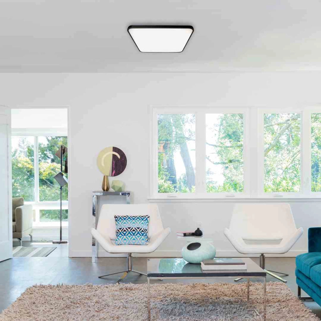 Plafoniera LED Milagro Fabio quadrata 37cm 23W nera