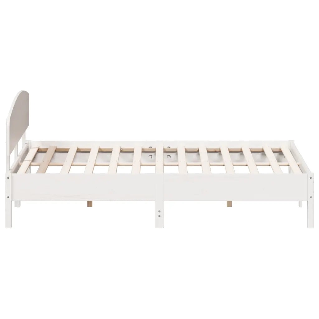 Letto matrimoniale | Letto per adulti | Giroletto senza Materasso Bianco 200x200 cm Legno Massello Pino