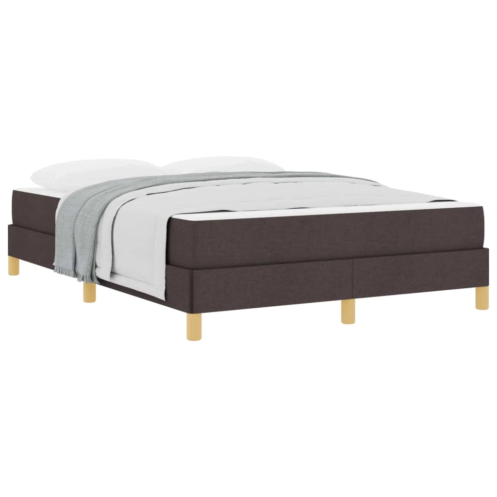Letto a molle con materasso Marrone Scuro 160 x 200 cm Tessuto