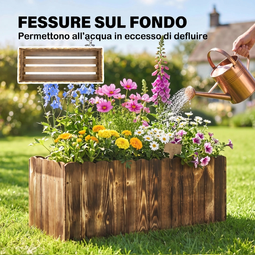 Fioriera Rettangolare per Giardino ¨C zephmum ¨C Legno Abete 80x33x30 cm