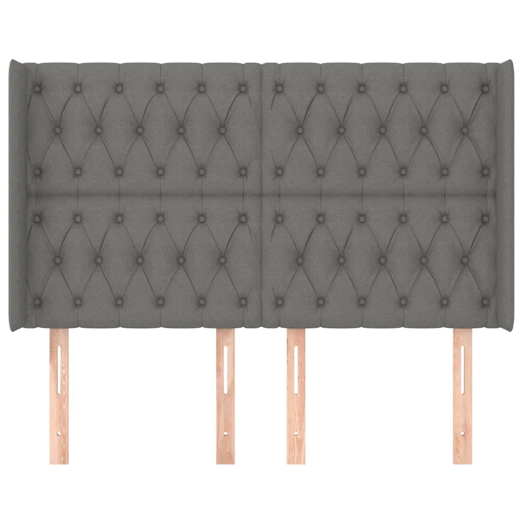 Testiera | Testata ad Orecchio GrigioScuro 147x16x118/128cm inTessuto