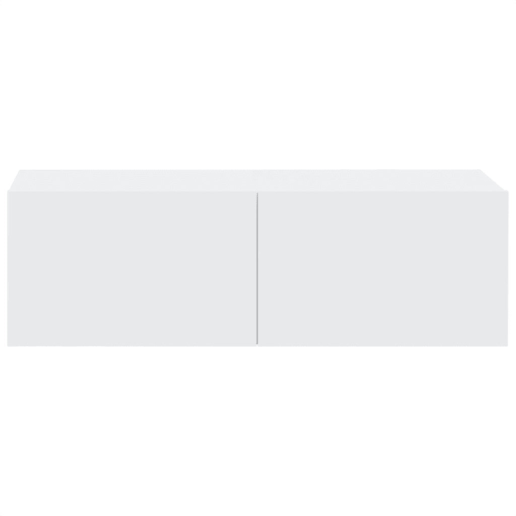 Mobili TV da Parete 2 pz Bianchi 100x30x30 cm Legno Multistrato 804544