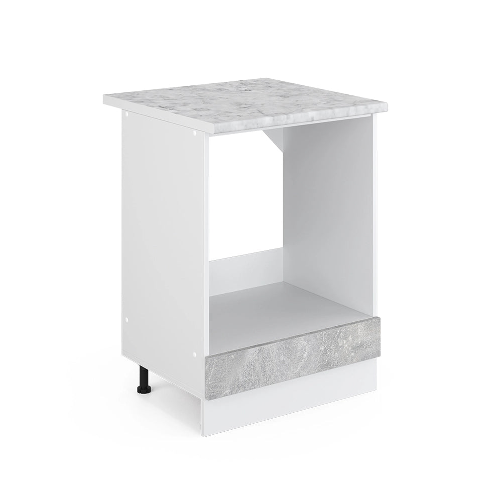 Mobile per forno da incasso R-Line Calcestruzzo/Bianco 60 cm, PL Marmo Vicco