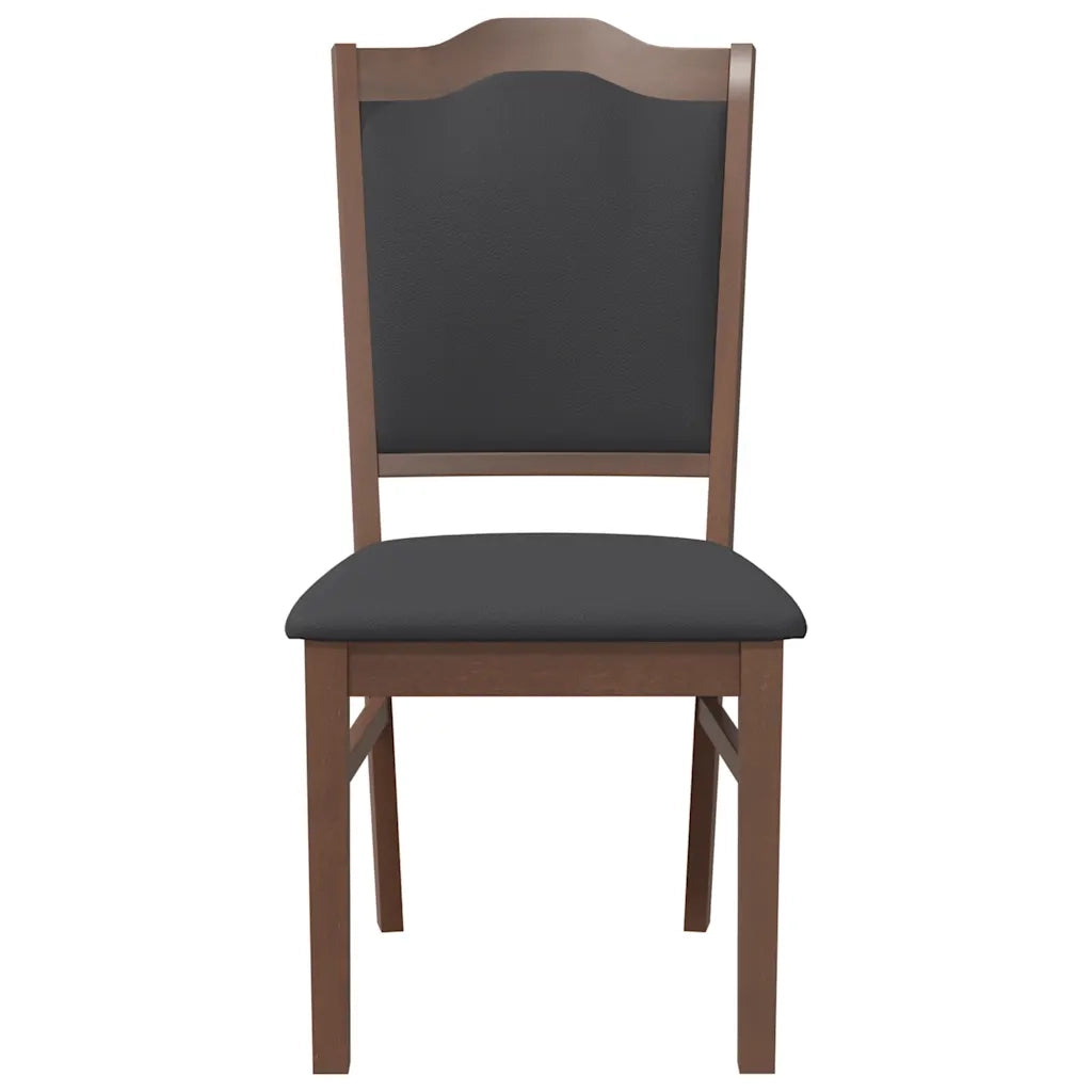 Sedie da Pranzo con Cuscini 2pz Marrone Legno Massello di Hevea 4102467