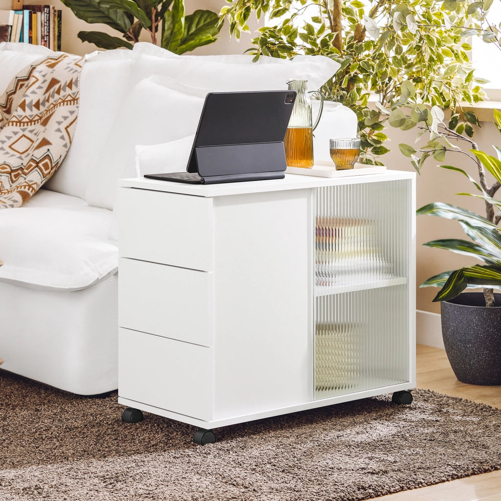 SoBuy Tavolino con ruote 75x35x61cm FBT141-W