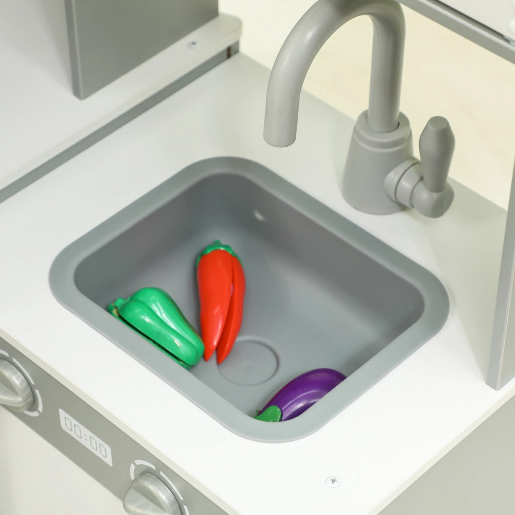 Cucina Giocattolo per Bambini con Suoni Lavello Forno Microonde Lavatrice ¨C Xylo ¨C Grigio