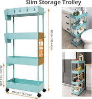 Carrello Organizzatore con Ruote per Cucina, Trucco, Bagno, Ufficio