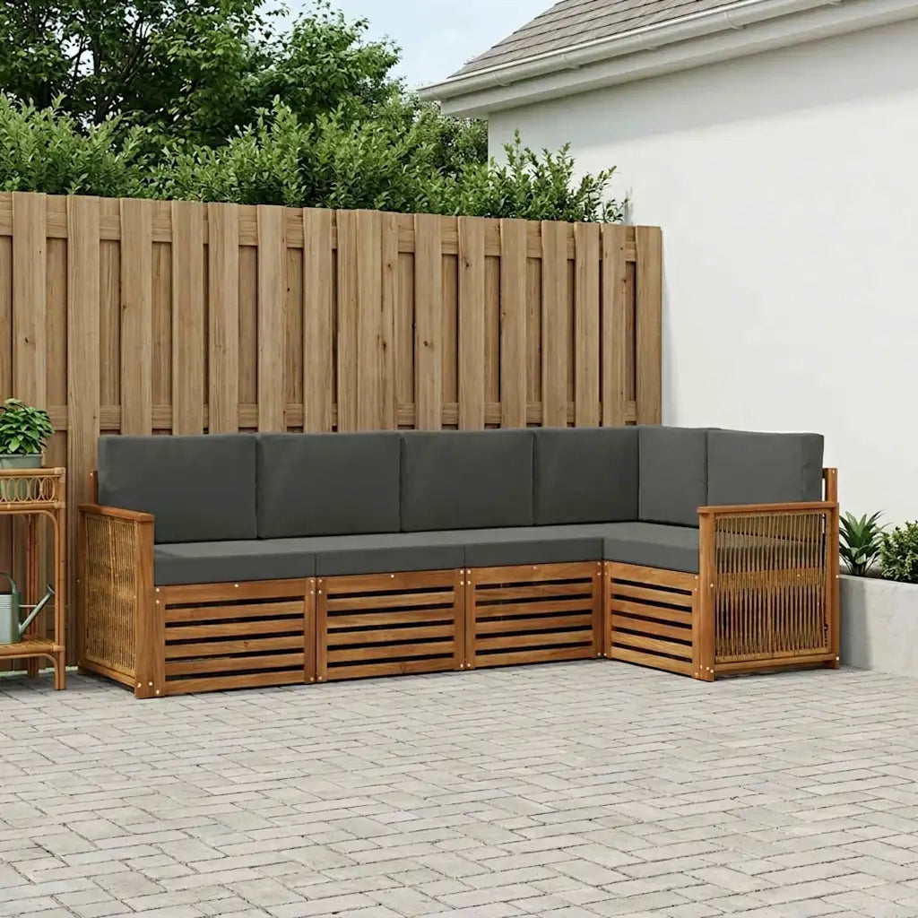Set divano sezionale con cuscino 4 pcs Naturale e Antracite
